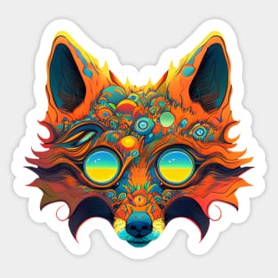 Trippy foxy Sticker